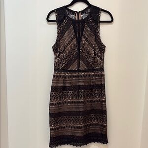 Aqua Black Sheath Mini Dress Halter Sleeveless